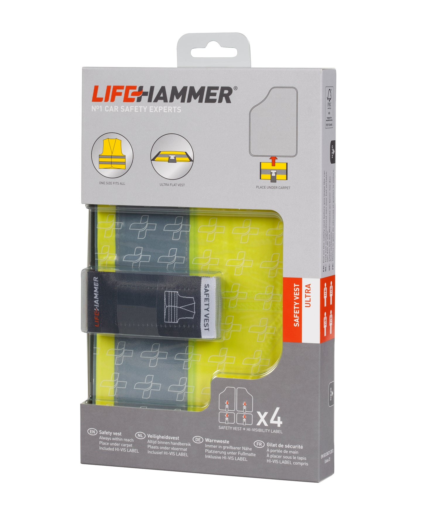 Lifehammer Safety Vest Ultra (set van 4 veiligheidsvesten)