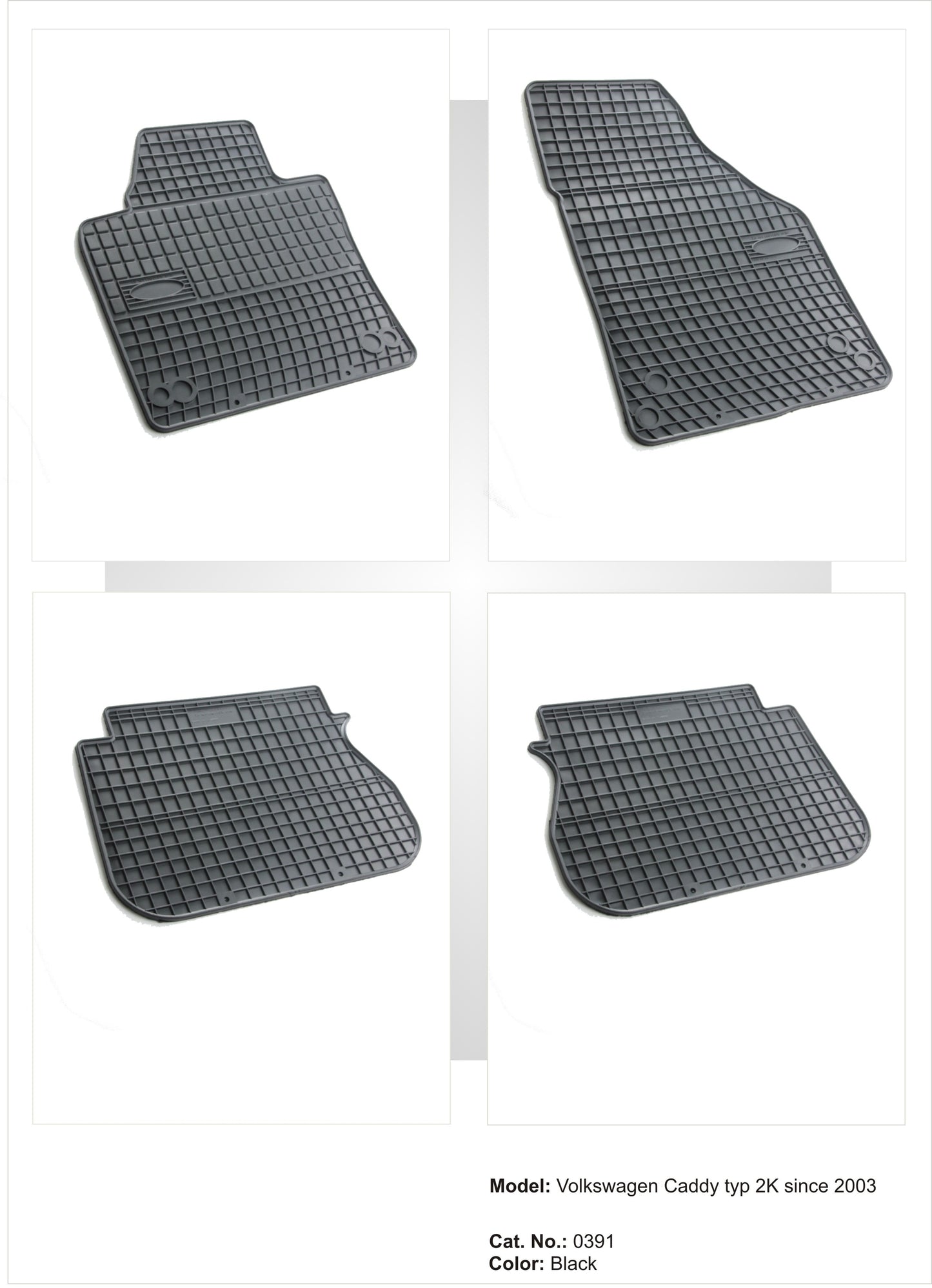 Rubbermatten Volkswagen Caddy Combi - Life mpv (2004-2015) - Frogum