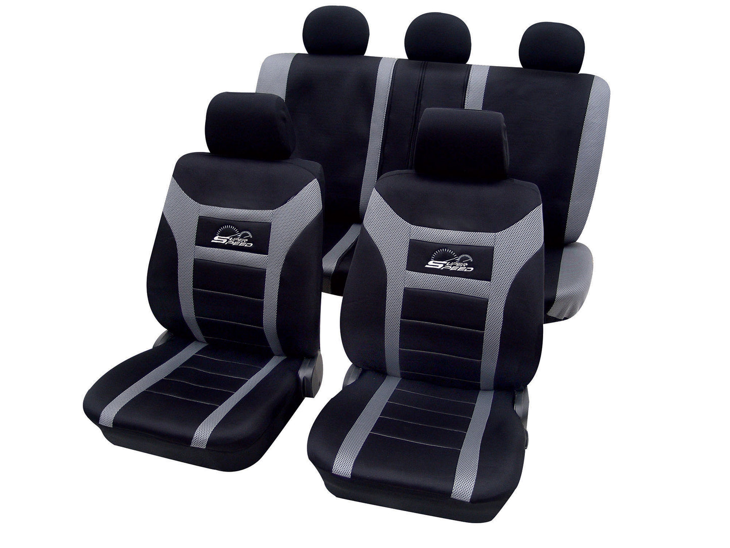 Autostoelhoezen - Super speed - Grijs