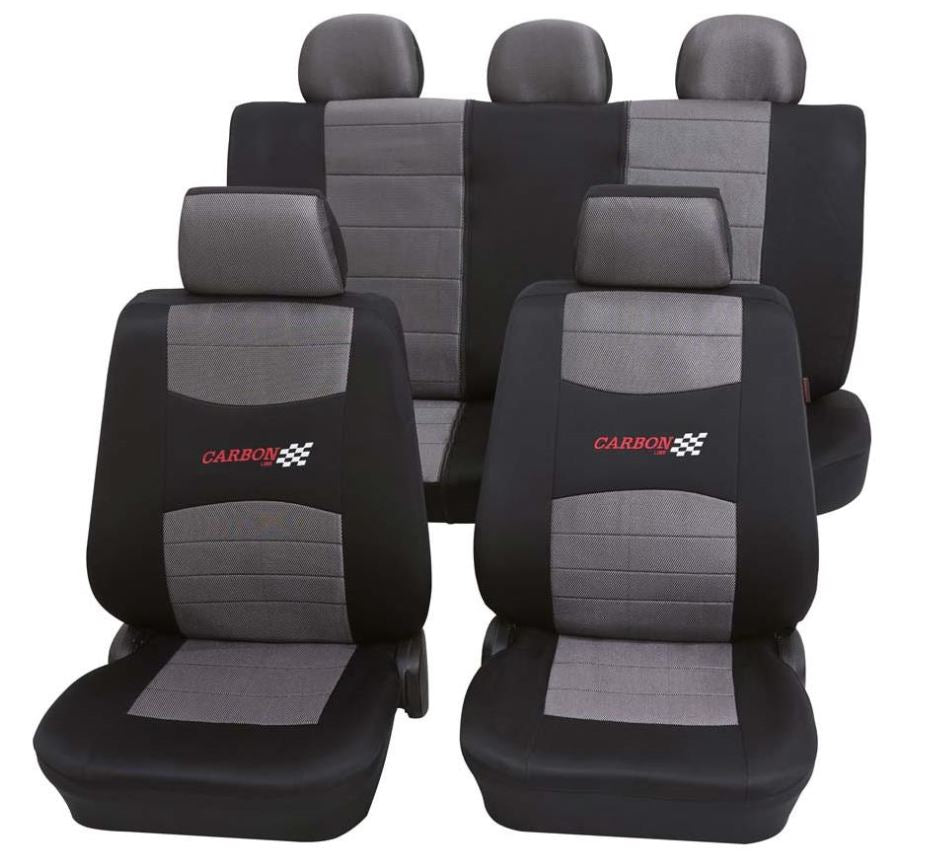 Autostoelhoezen - Carbon - Zwart