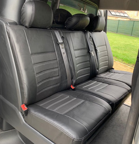 Pasvorm Stoelhoezen Ford Transit Custom (dubbel cabine) bestelwagen (2015-2023) - Kunstleer