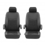 Pasvorm stoelhoezen set (stoel en stoel) Ford Transit 2014-heden - Exclusive design kunst leer met alcantara zwart