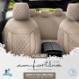 Luxe Autostoelhoezenset Comfort VIP - kunstleer met suede stof - kleur beige (complete set)