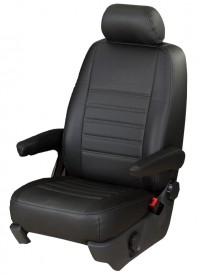 Pasvorm stoelhoezen set (stoel en stoel) Ford Transit Courier 2014-heden - Kunstleer zwart