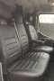 Pasvorm autostoelhoezen (3 zits) Renault Master 2010-heden / Opel Movano 2010-2021 / Nissan NV400 2010-2021 / Interstar 2022-heden (duobank met split in alleen rugleuning) - Kunstleer zwart