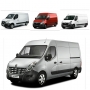 Pasvorm autostoelhoezen (3 zits) Renault Master 2010-heden / Opel Movano 2010-2021 / Nissan NV400 2010-2021 / Interstar 2022-heden (duobank met split in alleen rugleuning) - Kunstleer zwart