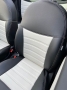 Pasvorm stoelhoezen set Fiat 500 - 2007 t/m heden (versie met isofix in achterbank, niet zichtbaar) - Skai kunstleer zwart/wit
