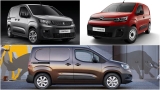 Pasvorm stoelhoezen set (stoel en stoel) Citroen Berlingo / Peugeot Partner / Opel Combo / Toyota Proace City 2018-heden / Fiat Doblo 2023-heden - Stof zwart