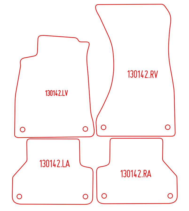 Automatten Audi A4 (B9) sedan / A4 (B9) Avant stationwagon (2015-Heden)