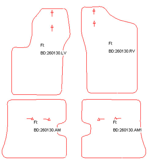 Automatten Fiat Cinquecento (1991-1998)