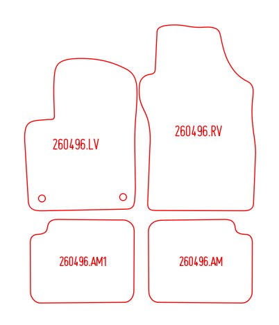 Automatten Fiat 500 hatchback / 500C cabriolet (2010-2013)