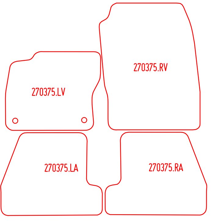 Automatten Ford Focus hatchback / Focus sedan / Focus Wagon stationwagon (2011-2015)