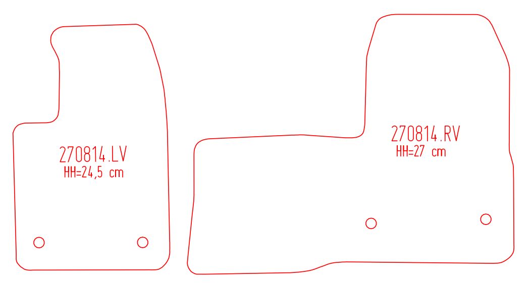Automatten Ford Transit Custom / Transit Custom (dubbel cabine) (2015-2023)