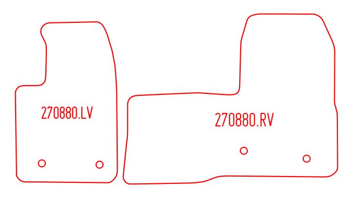 Automatten Ford Transit Custom / Transit Custom (dubbel cabine) (2015-2023)