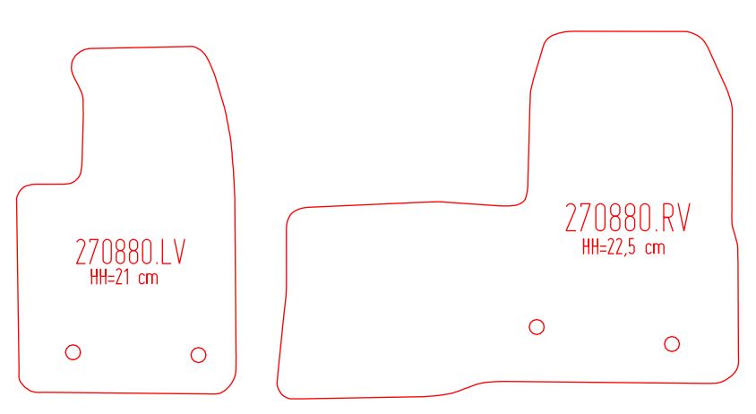 Automatten Ford Transit Custom / Transit Custom (dubbel cabine) (2015-2023)