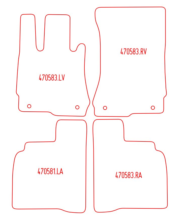 Automatten Mercedes S-klasse W221 (lange wielbasis) (2005-2014)