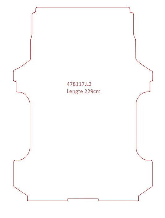 Laadvloermat Mercedes Vito 447 (dubbel cabine) (2014-Heden)