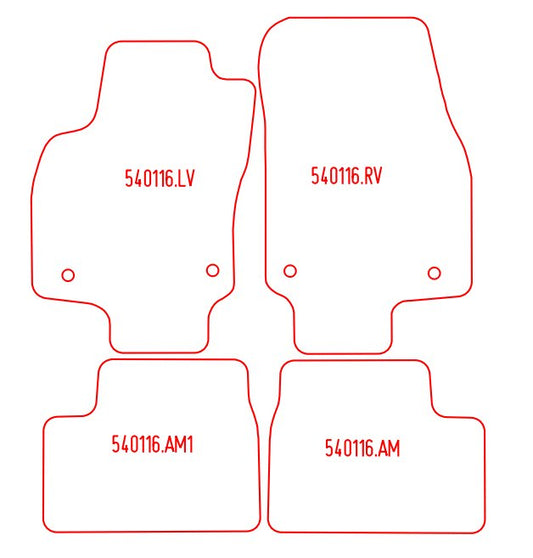Automatten Opel Astra H 4 deurs sedan / Astra H hatchback / Astra H stationwagon / Astra H (GTC) coupe / Astra H TwinTop cabriolet (2007-2009)