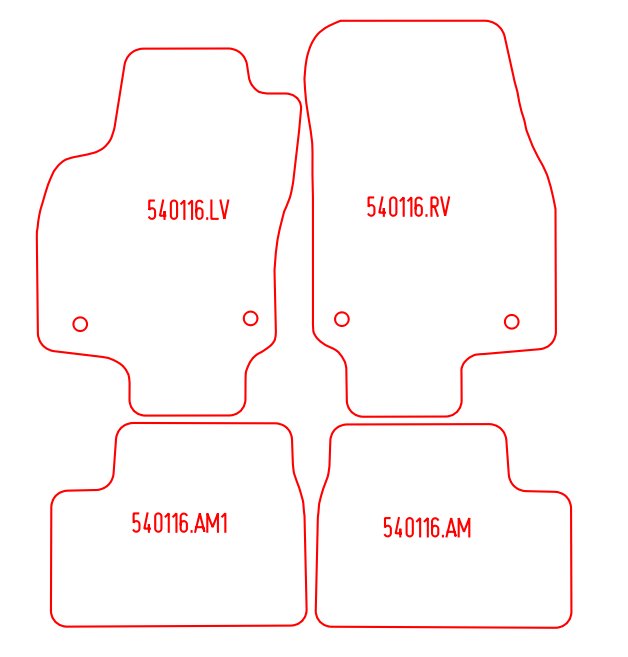 Automatten Opel Astra H 4 deurs sedan / Astra H hatchback / Astra H stationwagon / Astra H (GTC) coupe / Astra H TwinTop cabriolet (2007-2009)