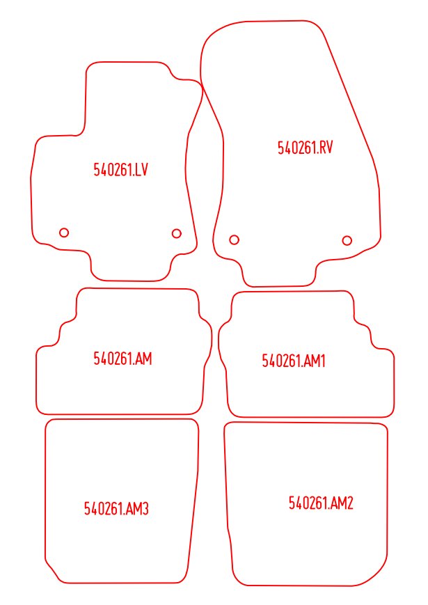 Automatten Opel Zafira A 7-persoons (1999-2005)