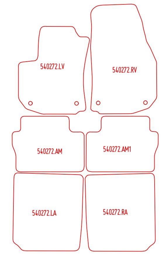 Automatten Opel Zafira B 7-persoons (2005-2011)