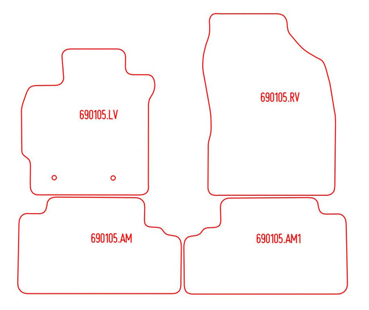 Automatten Toyota Auris (2010-2012)