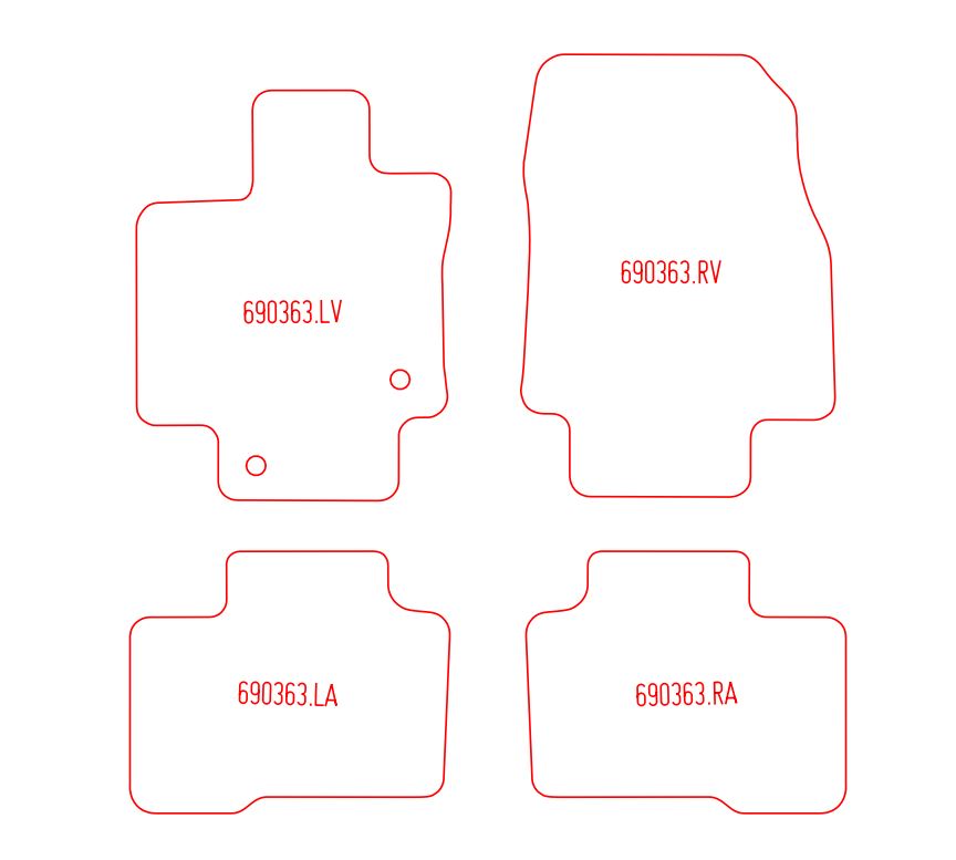 Automatten Toyota Highlander (XU70) (2020-Heden)
