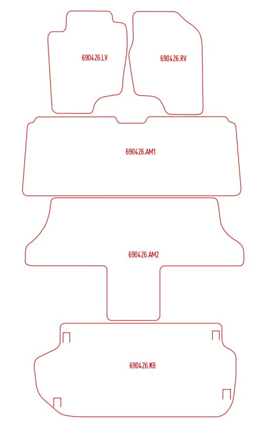 Automatten Toyota Previa 6-persoons (2000-2005)