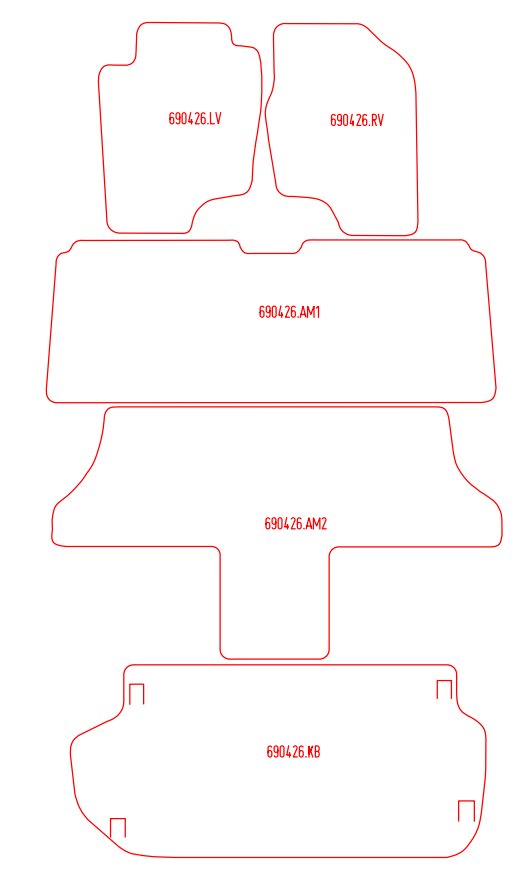 Automatten Toyota Previa 6-persoons (2000-2005)
