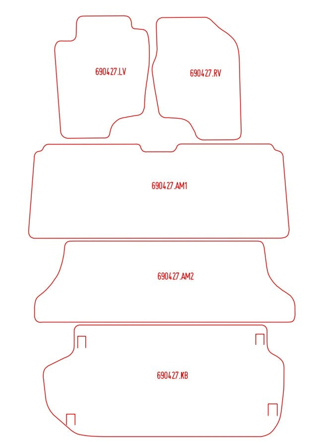 Automatten Toyota Previa 7-persoons (2000-2005)