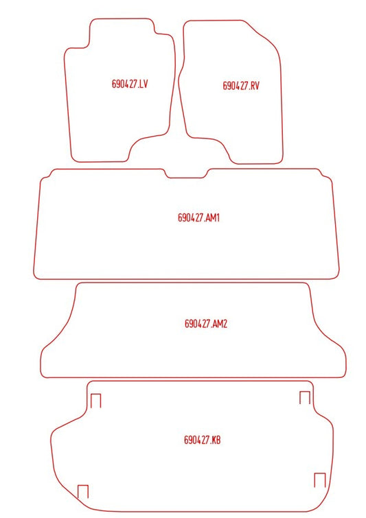 Automatten Toyota Previa 7-persoons (2000-2005)