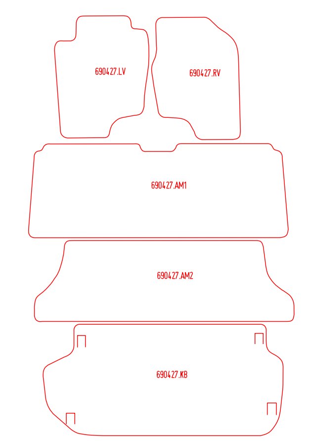 Automatten Toyota Previa 7-persoons (2000-2005)