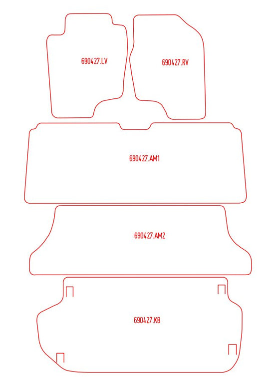 Automatten Toyota Previa 7-persoons (2000-2005)