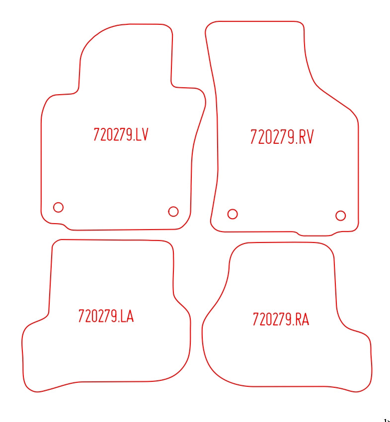 Automatten Volkswagen Golf V hatchback / Golf V Variant stationwagon / Golf VI hatchback / Golf VI Wagon stationwagon (2009-2008)