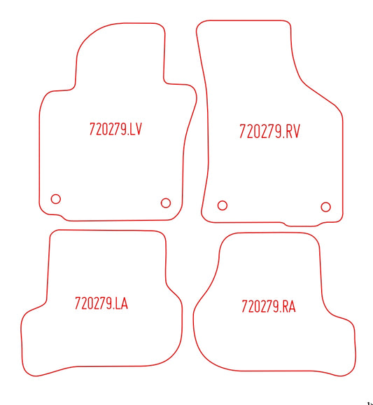 Automatten Volkswagen Golf V hatchback / Golf V Variant stationwagon / Golf VI hatchback / Golf VI Wagon stationwagon (2009-2008)