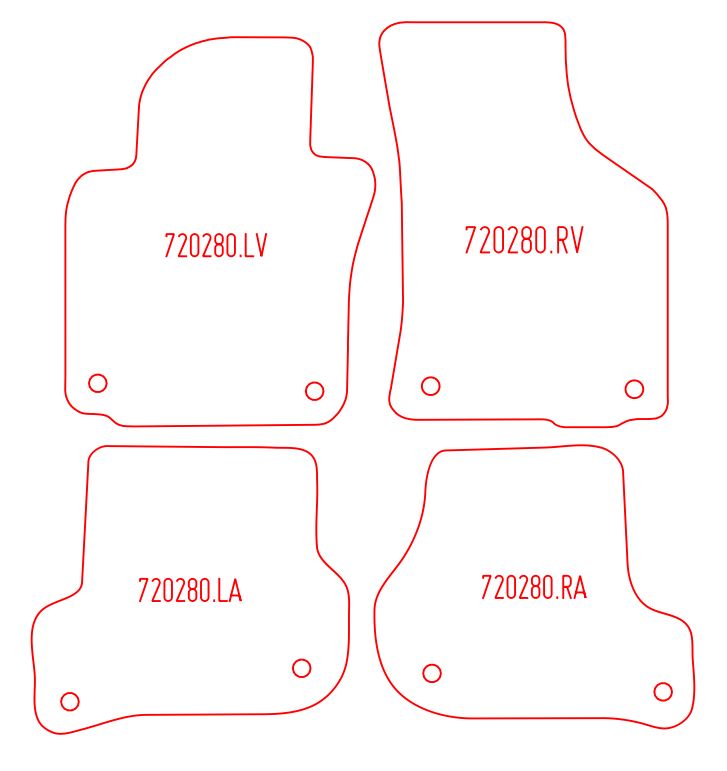 Automatten Volkswagen Golf V hatchback / Golf V Variant stationwagon / Golf VI hatchback / Golf VI Wagon stationwagon (2009-2008)