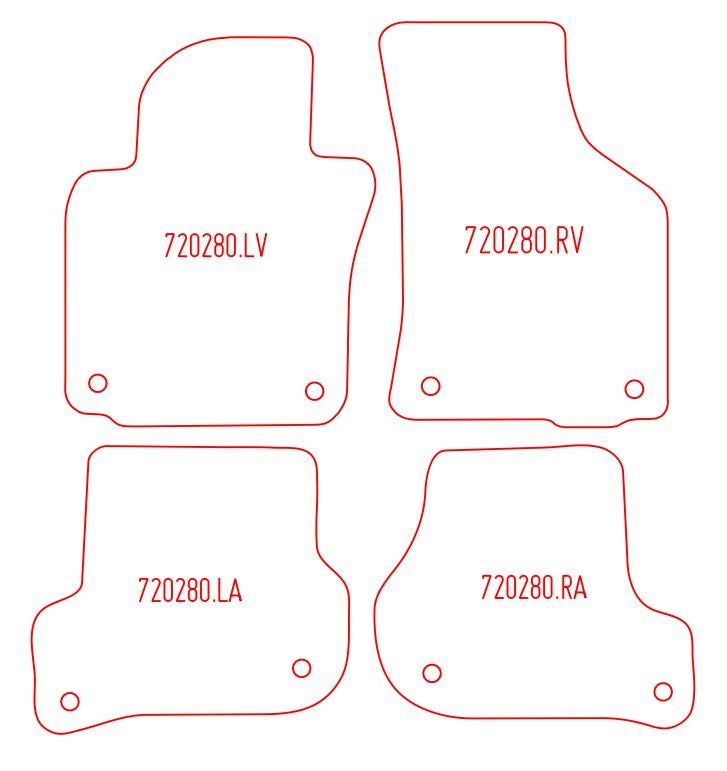 Automatten Volkswagen Golf V hatchback / Golf V Variant stationwagon / Golf VI hatchback / Golf VI Wagon stationwagon (2009-2008)
