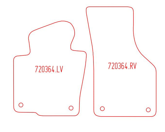 Automatten Volkswagen Passat (B6) sedan / Passat (B6) Variant stationwagon / Passat (B7) sedan / Passat (B7) Variant stationwagon / Passat CC sedan (2010-2010)