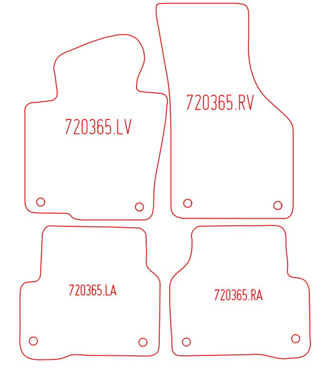 Automatten Volkswagen Passat (B6) sedan / Passat (B6) Variant stationwagon / Passat (B7) sedan / Passat (B7) Alltrack stationwagon / Passat (B7) Variant stationwagon / Passat CC sedan (2012-2010)