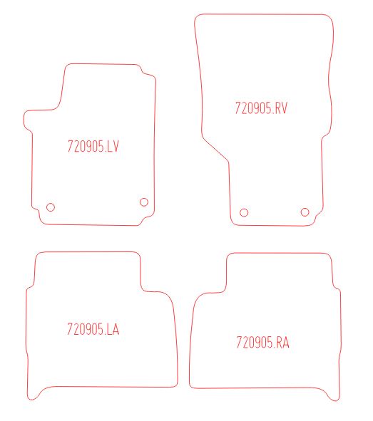 Automatten Volkswagen Amarok dubbel cabine / Amarok plus cabine (2010-2022)