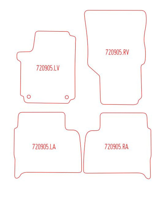 Automatten Volkswagen Amarok dubbel cabine / Amarok plus cabine (2010-2022)