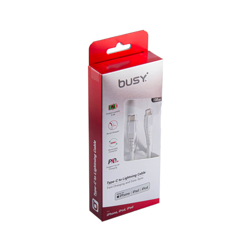 Iphone/Ipad/Ipod kabel USB-C naar USB-Lightning (Apple aansluiting met Mfi Apple certificaat) - 1,2  meter lang
