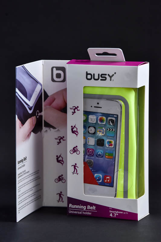 Sportband voor om je middel voor smartphone 4,7 inch - zwart