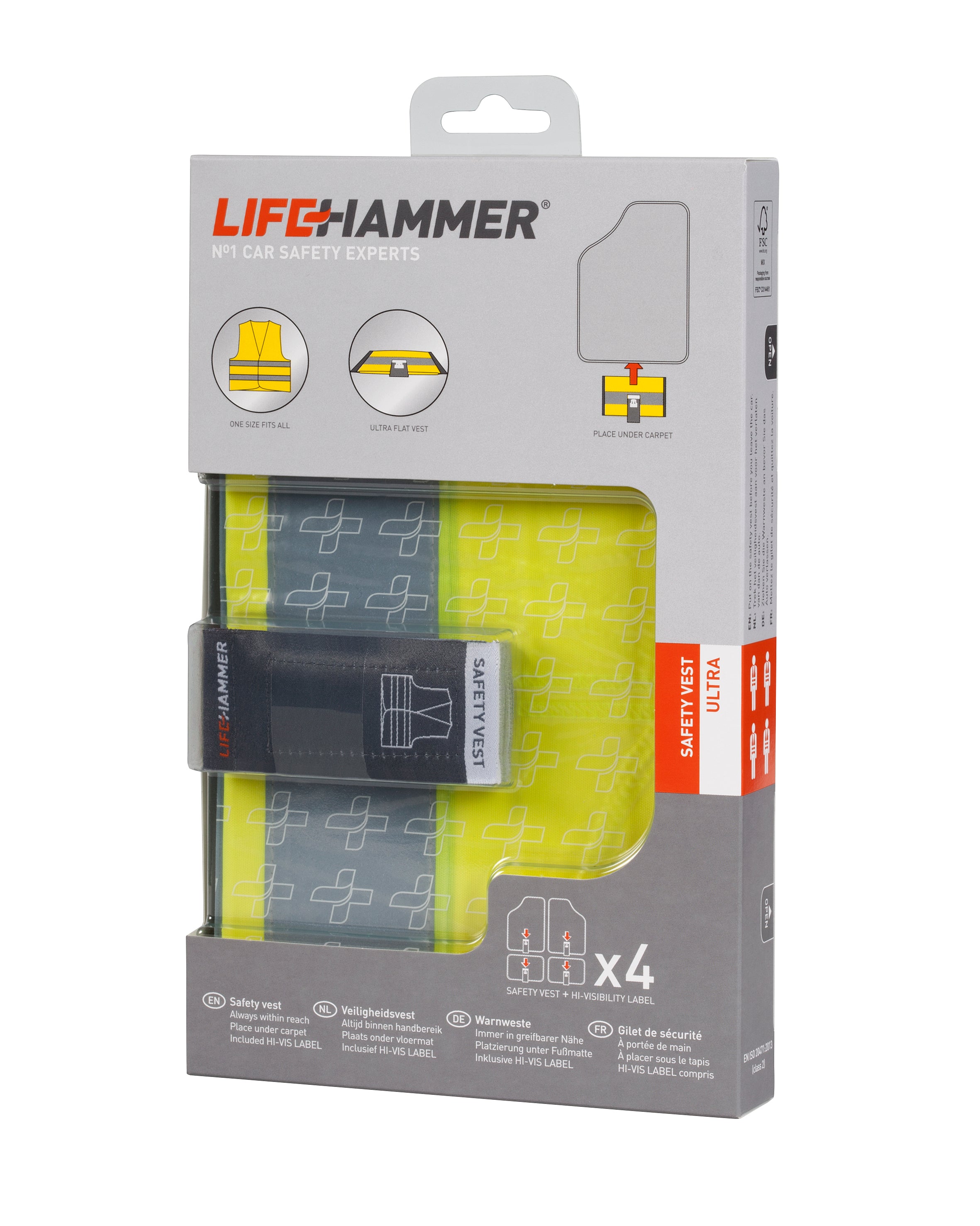 Lifehammer Safety Vest Ultra (set van 4 veiligheidsvesten)