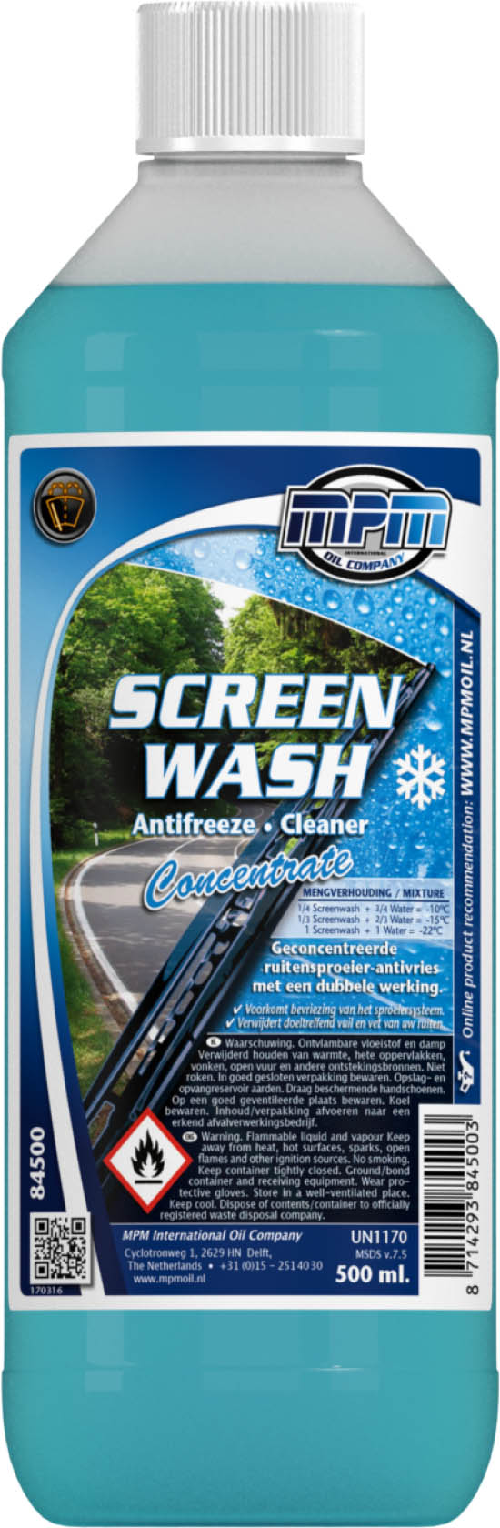 MPM ruitensproeier anti-vries (tot -22 C) geconcentreerd 500ml