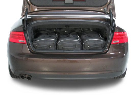 Reistassenset Audi A5 Cabriolet (8F7) 2009-2016 (Met de cabriokap open passen er 3 trolleytassen en 2 reistassen in de kofferruimte)