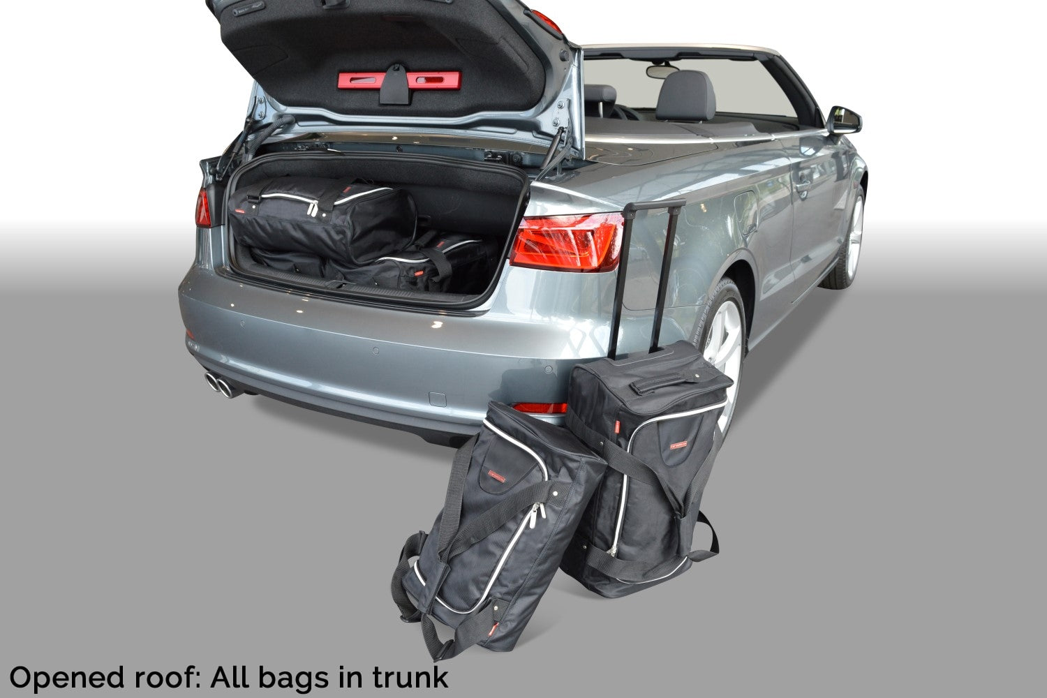 Reistassenset Audi A3 Cabriolet (8V) 2013-2020 (Zowel met de cabriokap open als dicht passen alle tassen in de kofferruimte)