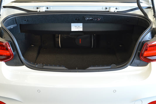 Reistassenset BMW 2 Serie Cabriolet (F23) 2014-2021 (1 trolleytas met expansierits. Zowel met de cabriokap open als dicht passen alle tassen in de kofferruimte)