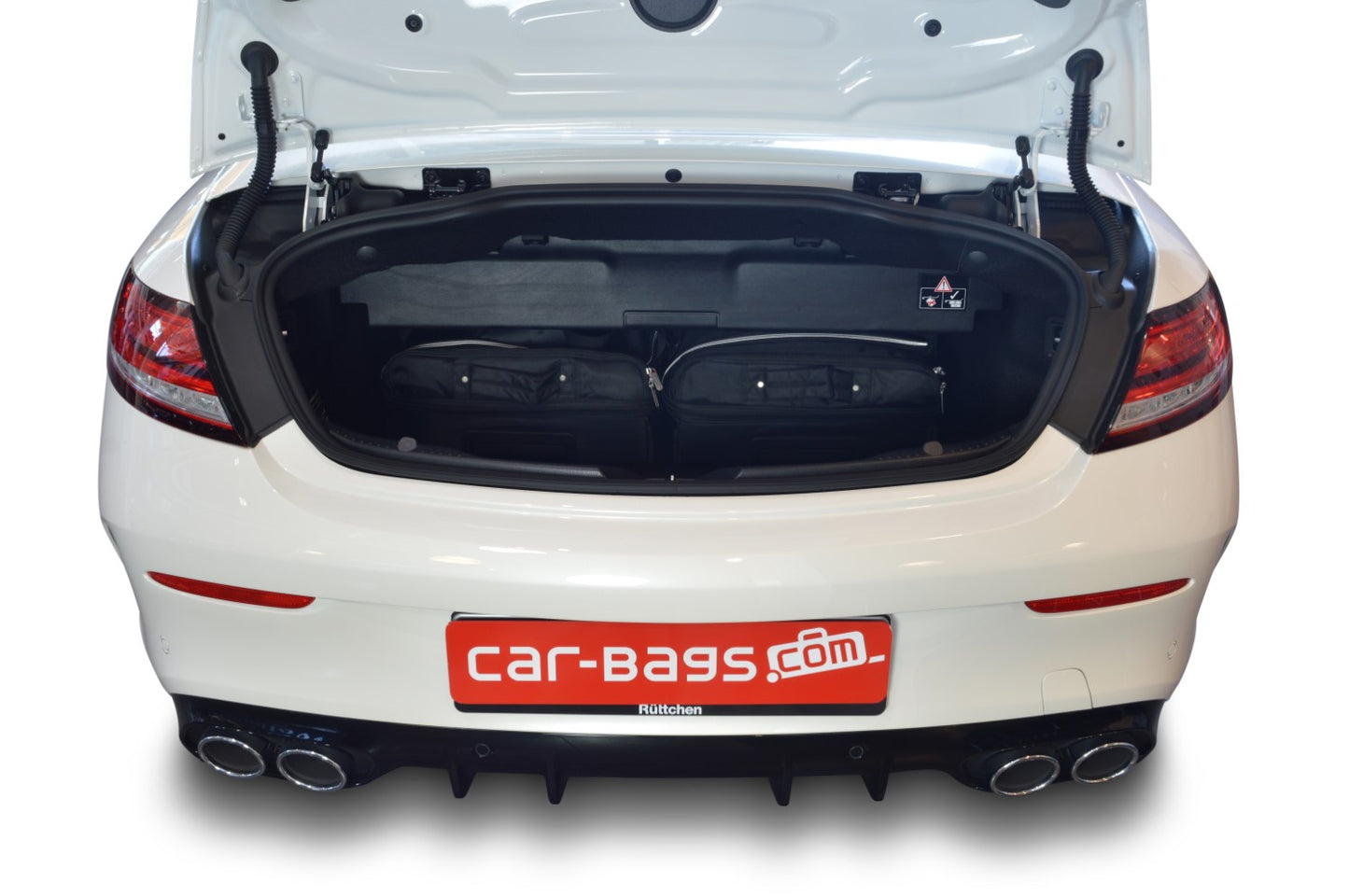 Reistassenset Mercedes C-Klasse Cabriolet (A205) 2016-2021 (2 trolleytassen met expansierits. Zowel met de cabriokap open als dicht passen alle tassen in de kofferruimte)