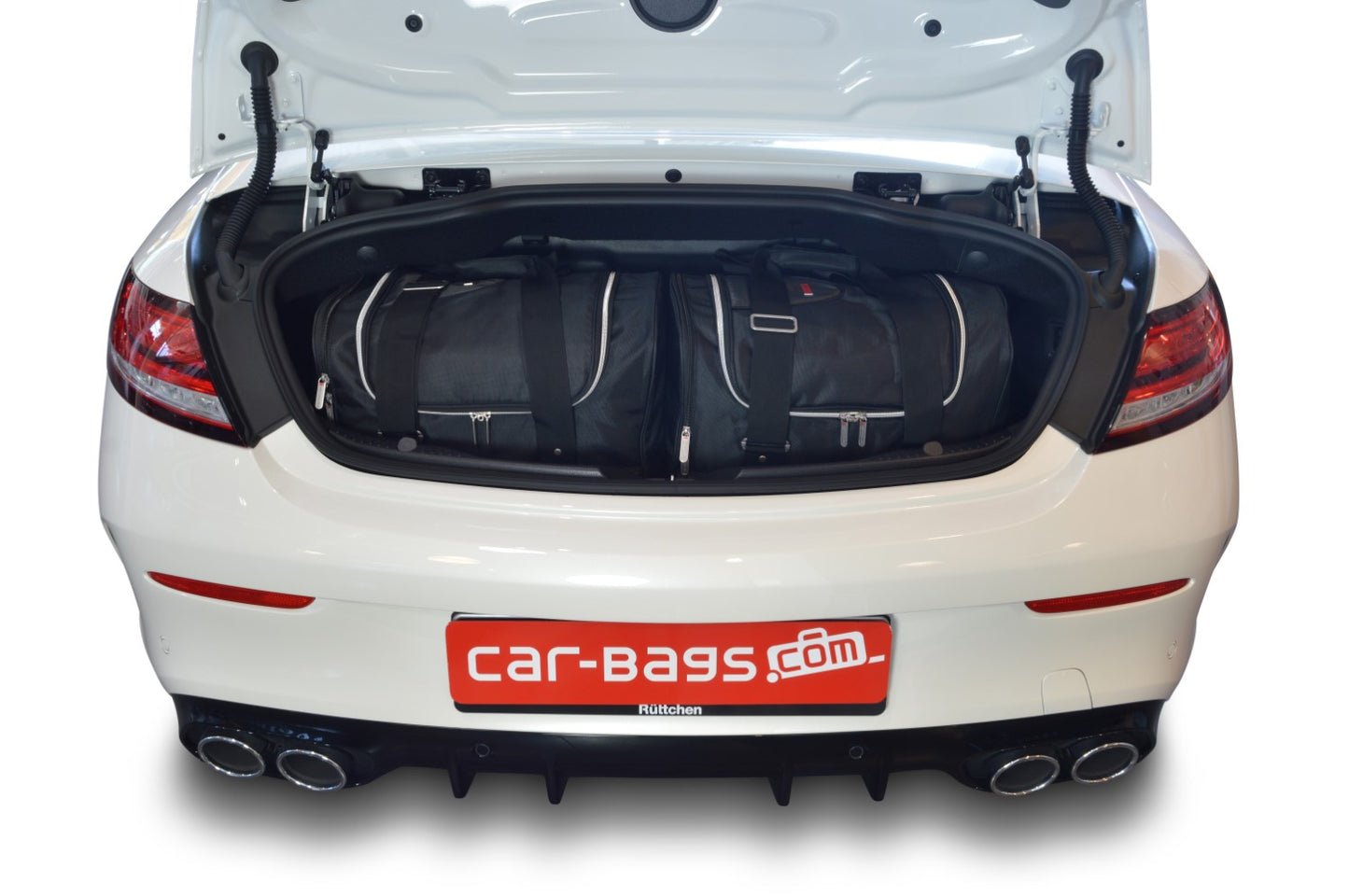 Reistassenset Mercedes C-Klasse Cabriolet (A205) 2016-2021 (2 trolleytassen met expansierits. Zowel met de cabriokap open als dicht passen alle tassen in de kofferruimte)